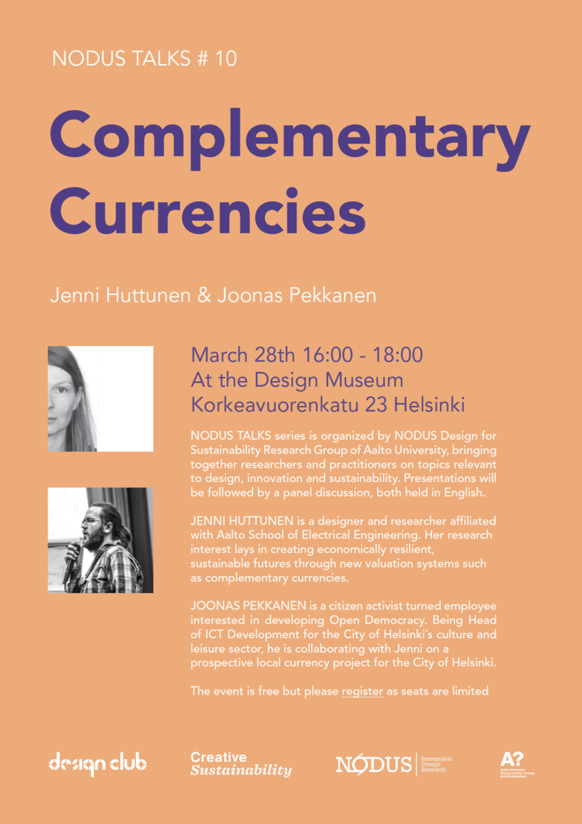 complementary currencies event poster