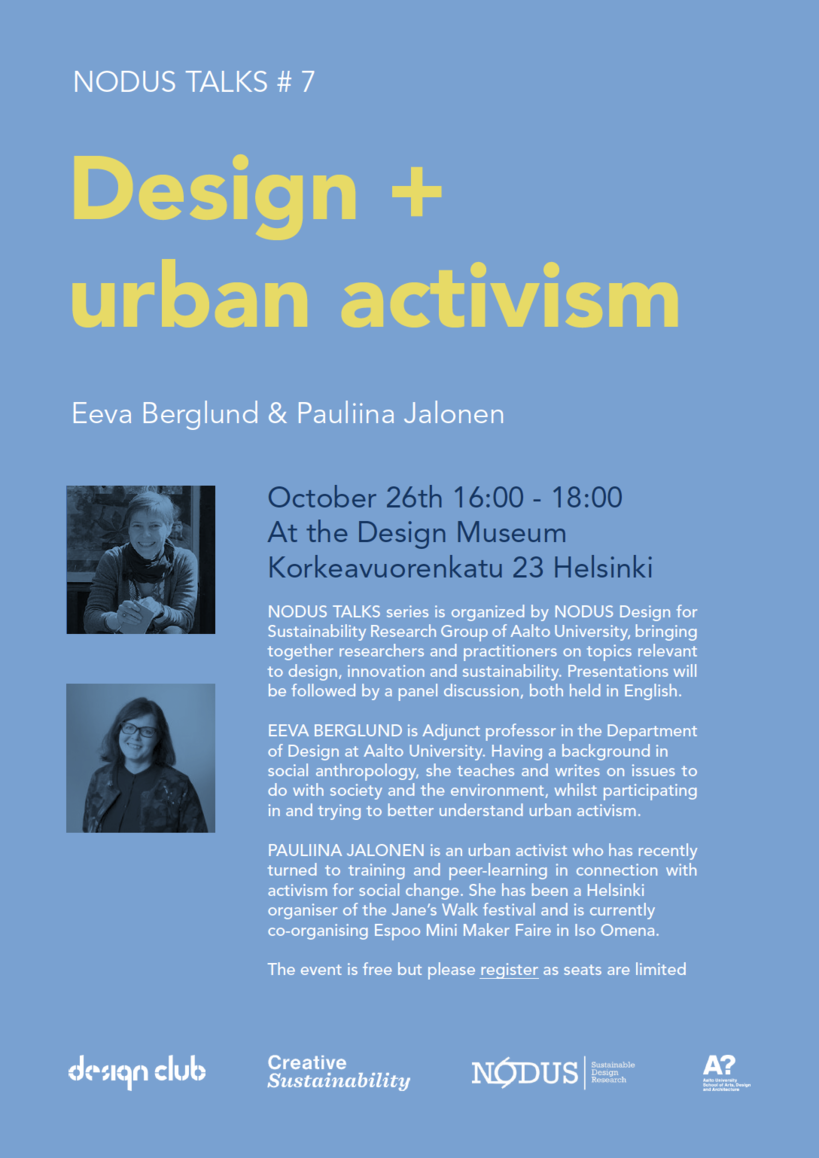 Design + Urban Activism event poster