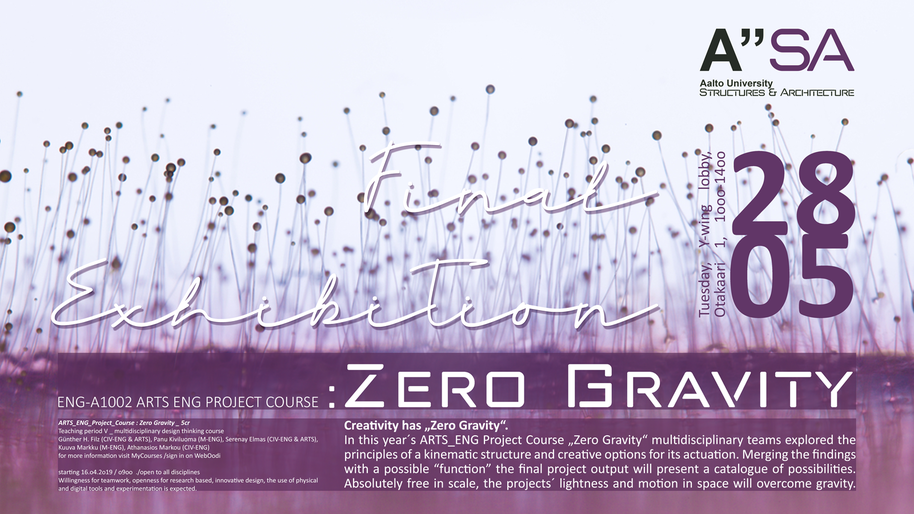 Poster for the Zero Gravity final exhibition.