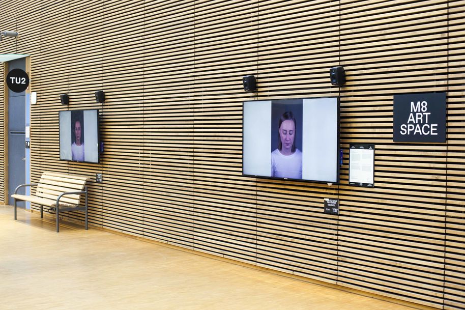 Image: Installation view of Jemina Lindholm exhibition 'Sick System'. Title 'How to make decisions' Video 05:53-2018