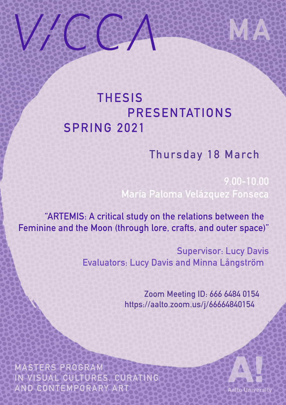 Purple-tone poster with details of the speaker(s) for the upcoming ViCCA Thesis presentation day on Thursday 18 March 2021