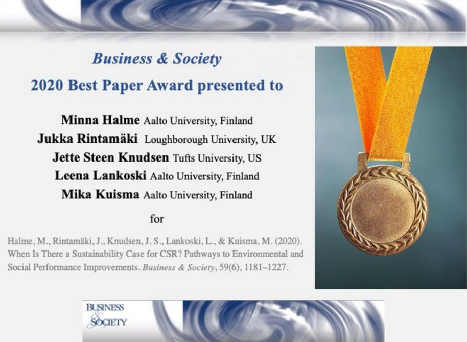 Business & Society best paper award