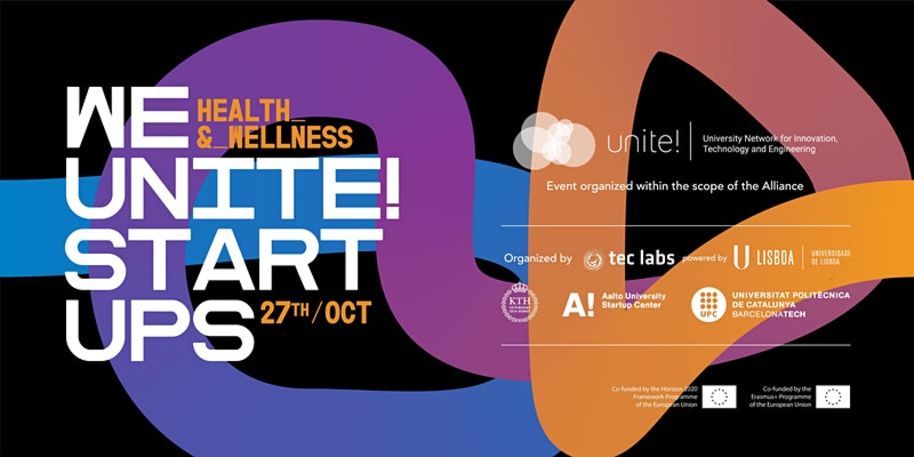 We Unite! Startups - Health & Wellness takes place on 27 October, 2021