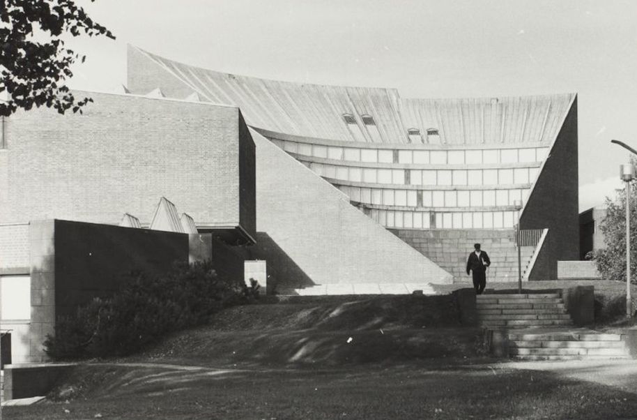 Photograph of the Aalto University main building taken in 1974