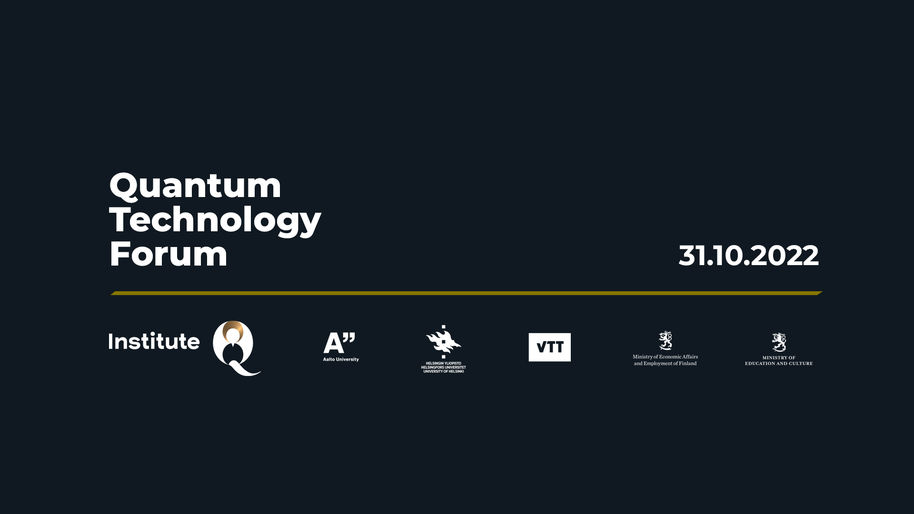 White text "Quantum Technology Forum" on black background with organiser logos