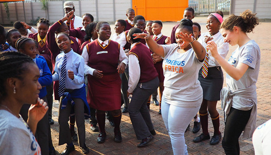 The freshly coded music inspired a dancing session after a workshop in South Africa.