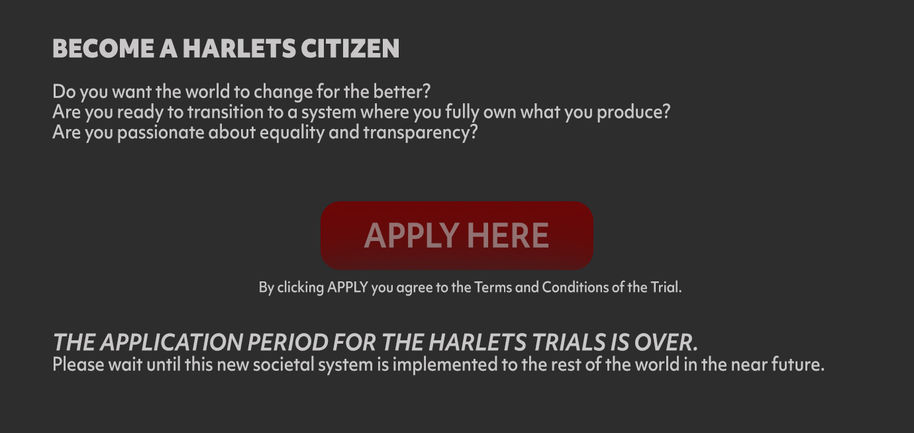 image showing how you can apply to the Harlets Trials