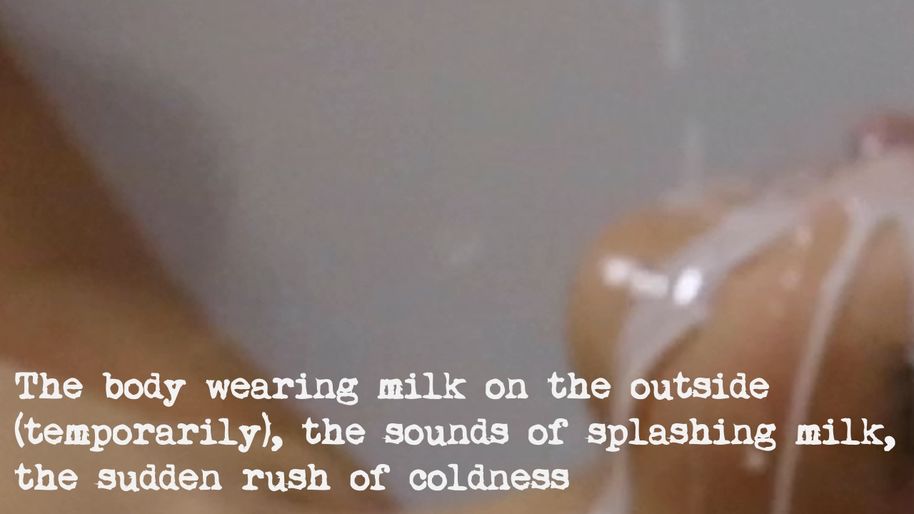 milk being poured on a person with text