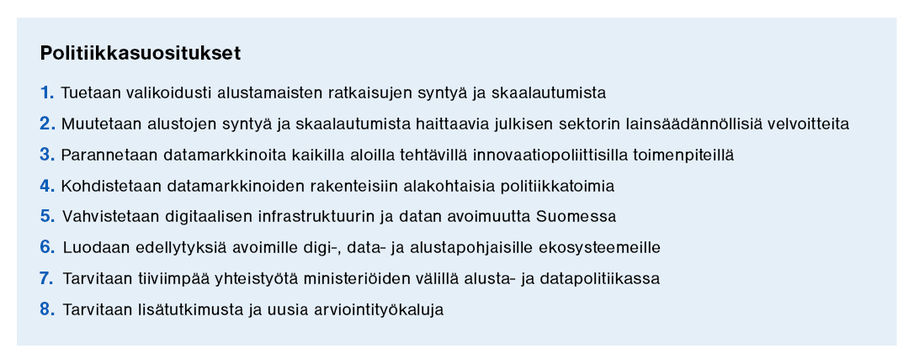 Miten data- ja alustataloutta voidaan kiihdyttää Suomessa? 8 suositusta