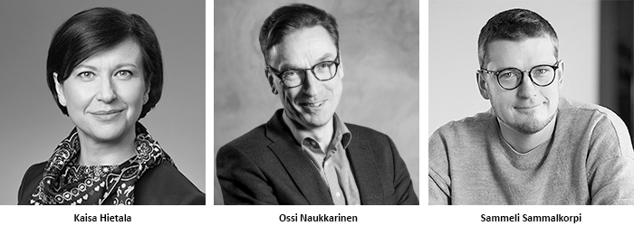 Keynote speakers at Prodeko Seminar 2022 are Kaisa Hietala, Sammeli Sammalkorpi and Aalto greetings are given by Ossi Naukkarinen. 