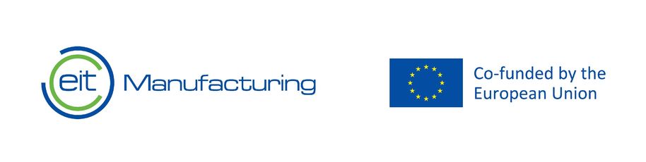EIT Manufacturing logo with text: supported by EU.