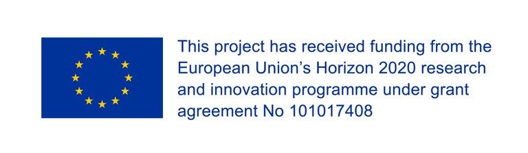 EU flag and funding statement from H2020 of the European Union. 