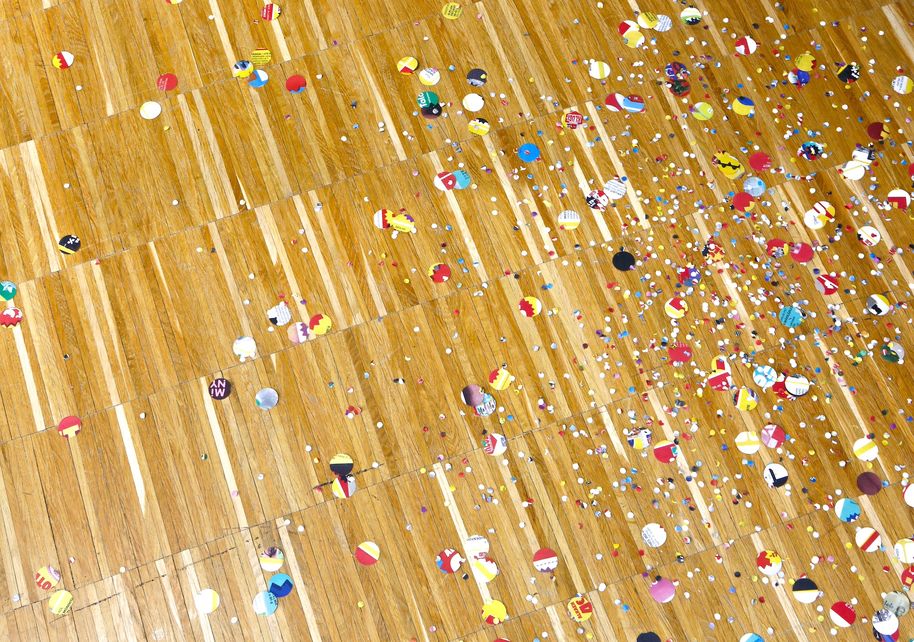 Confetti all over the floor