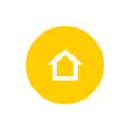 Icon of a house on a yellow background