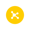 Icon visualizing connectivity on a yellow background